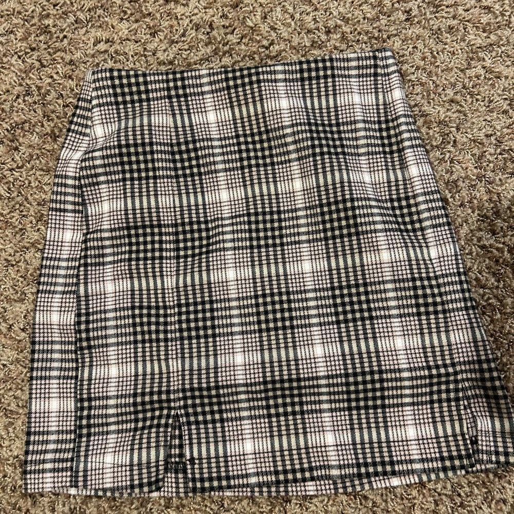 Eyeshadow Black and White Plaid Pencil Skirt